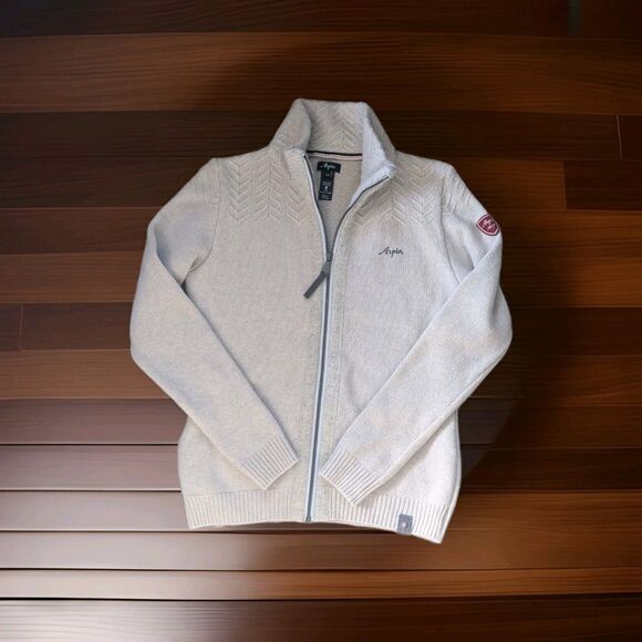 Sweaters - ARPIN 1817 France Sweater Full-Zip Jacket Extra Fine Wool Sz T36 -SM Cream Knit